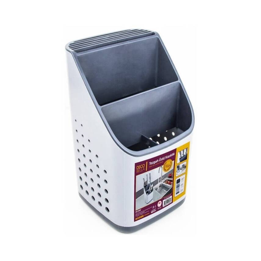 Decobella Tezgah Üstü Kaşıklık, Bölmeli, Süzülebilir Alt Hazneli Model - 1