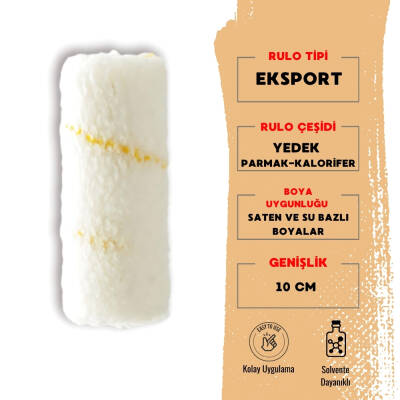Dekor 1100 Eksport Parmak Kalorifer Boya Rulosu Yedeği, 10cm - Dekor