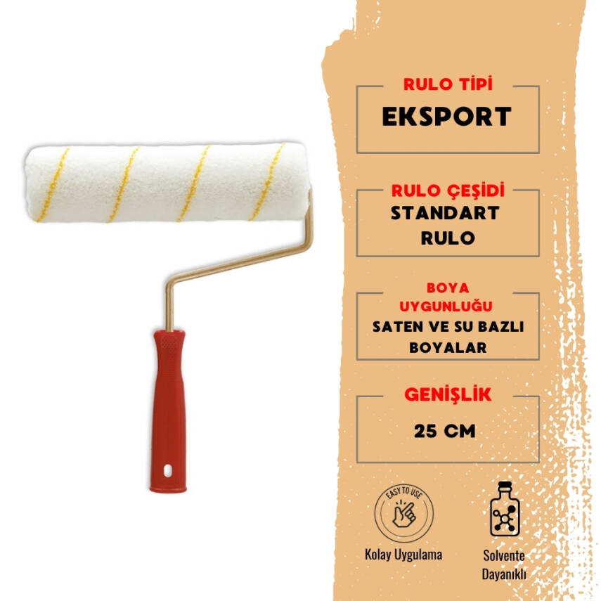 Dekor Eksport Boya Rulosu, İç Cephe İçin, 25 cm, Standart ve Dayanıklı - 1