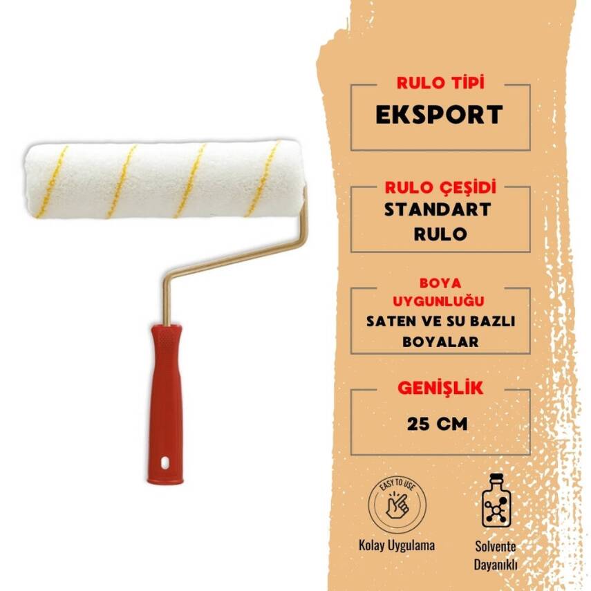 Dekor Eksport Boya Rulosu, İç Cephe İçin, 25 cm, Standart ve Dayanıklı - 1