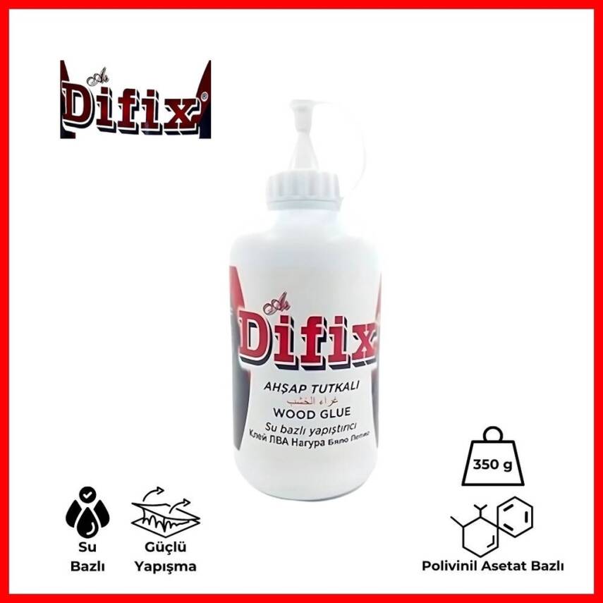 Difix Ahşap Tutkalı, Su Bazlı Yapıştırıcı, 350 gr, Güçlü Yapışma - 1