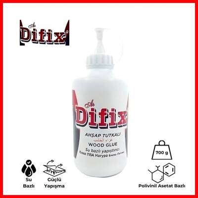 Difix Ahşap Tutkalı, Su Bazlı Yapıştırıcı, 700 gr, Güçlü ve Dayanıklı - Difix