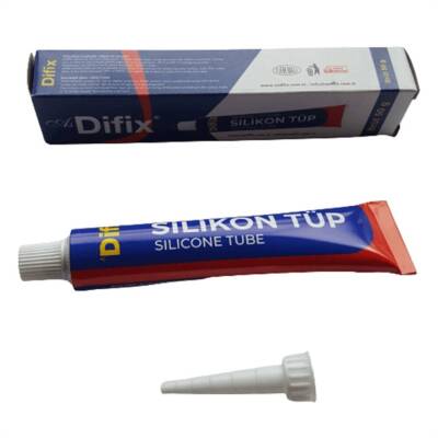 Difix Silikon Tüp, 50 gr, Şeffaf Suya ve Isıya Dayanıklı, Çok Amaçlı - Difix