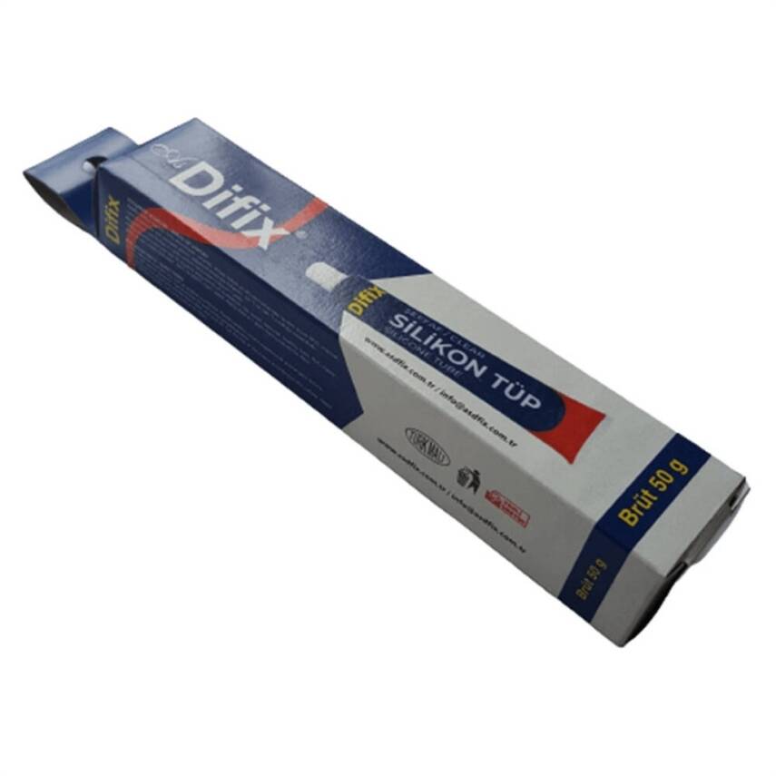 Difix Silikon Tüp, 50 gr, Şeffaf Suya ve Isıya Dayanıklı, Çok Amaçlı - 5