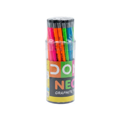 Doms Neon Kurşun Kalem 36'lı Kavanoz, Renkli ve Dayanıklı Set - Doms