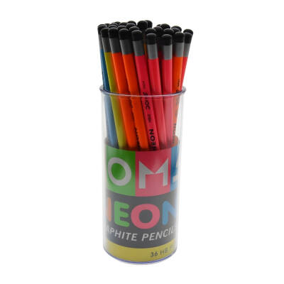 Doms Neon Kurşun Kalem 36'lı Kavanoz, Renkli ve Dayanıklı Set - 3