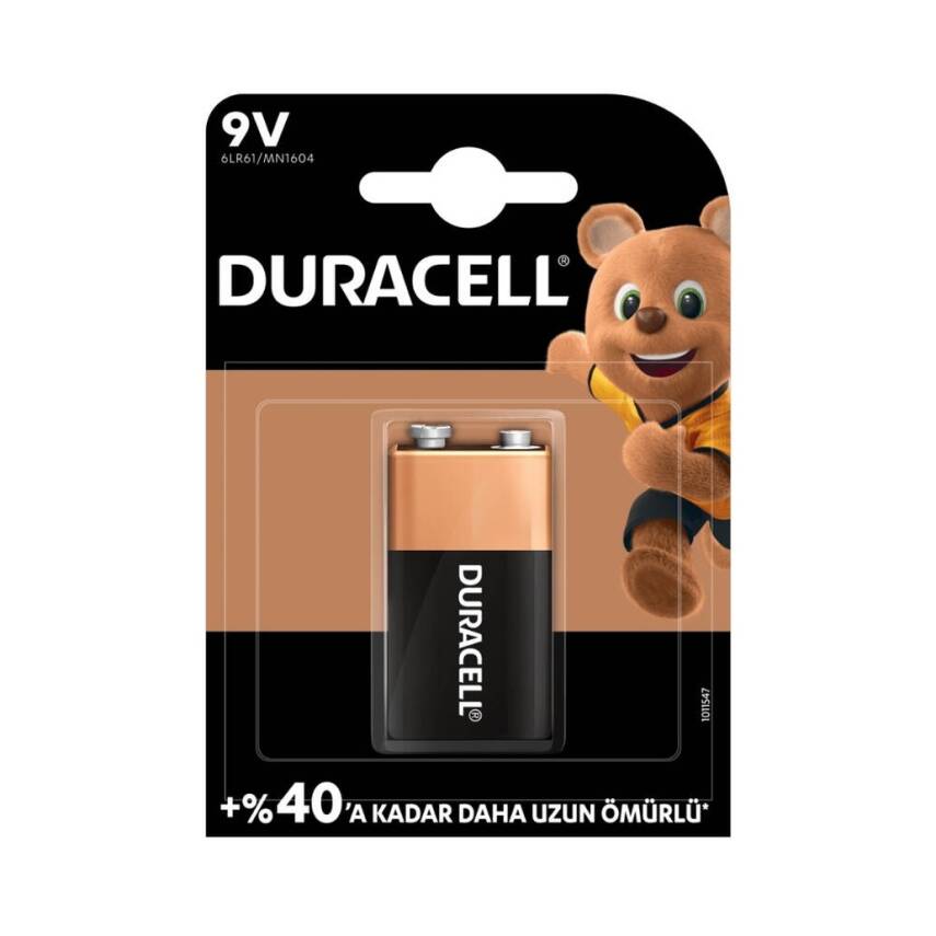 Duracell | 9V Alkalin Pil, Tekli Paket, Uzun Ömürlü ve Dayanıklı Güç - 1