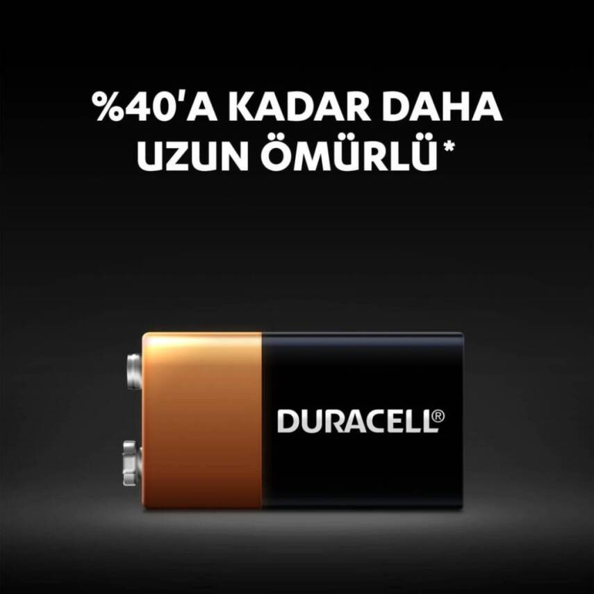 Duracell | 9V Alkalin Pil, Tekli Paket, Uzun Ömürlü ve Dayanıklı Güç - 4