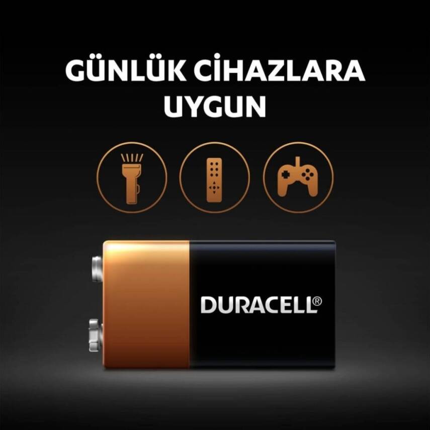 Duracell | 9V Alkalin Pil, Tekli Paket, Uzun Ömürlü ve Dayanıklı Güç - 5