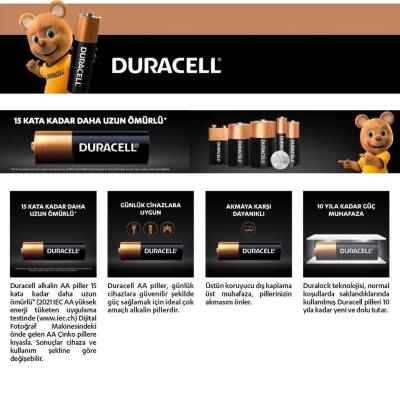 Duracell AA Alkalin Kalem Pil, 2'li, Uzun Ömürlü ve Dayanıklı Güç - 9
