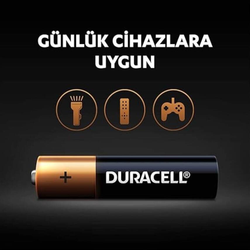 Duracell AAA İnce Alkalin Kalem Pil, 6'lı, Uzun Ömürlü ve Dayanıklı - 6