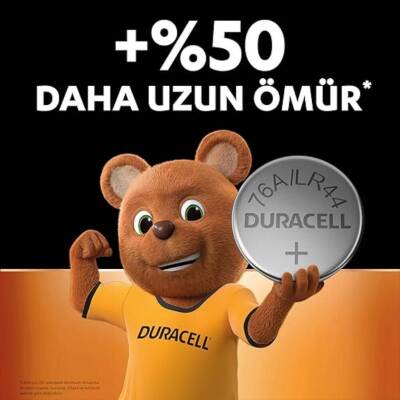 Duracell LR44 Alkalin Düğme Pil, 1.5V, 4'lü Paket, Uzun Ömürlü - 2