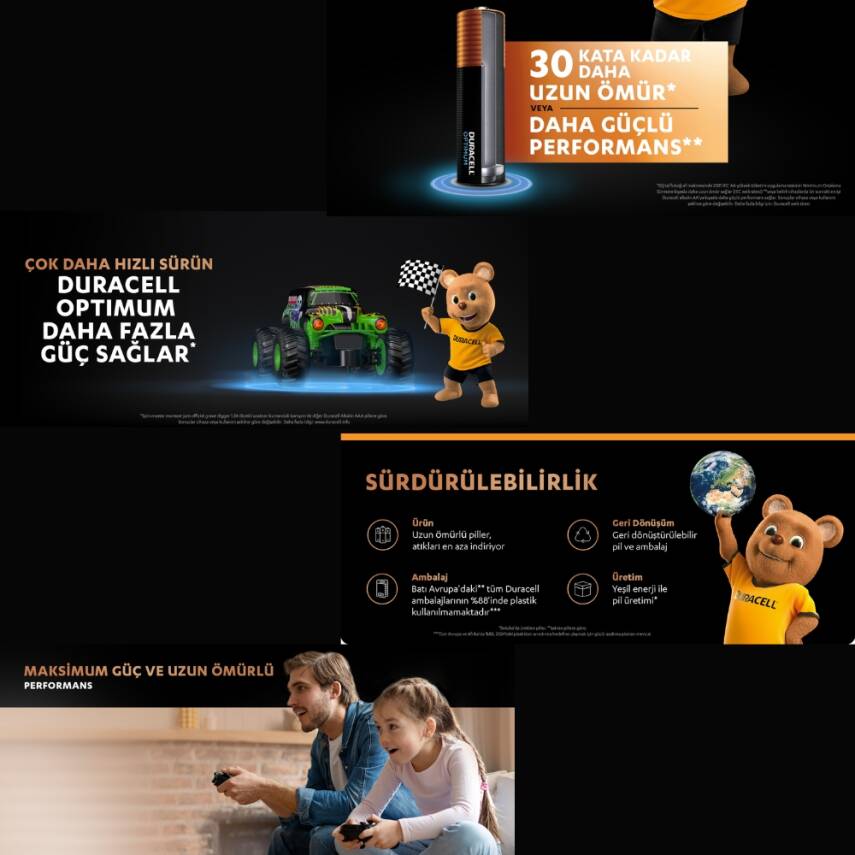 Duracell Optimum AA Alkalin Kalem Pil, 4'lü, 1.5V, Uzun Ömürlü Güç - 8