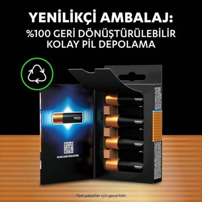 Duracell Optimum AA Alkalin Kalem Pil, 4'lü, 1.5V, Uzun Ömürlü Güç - 5