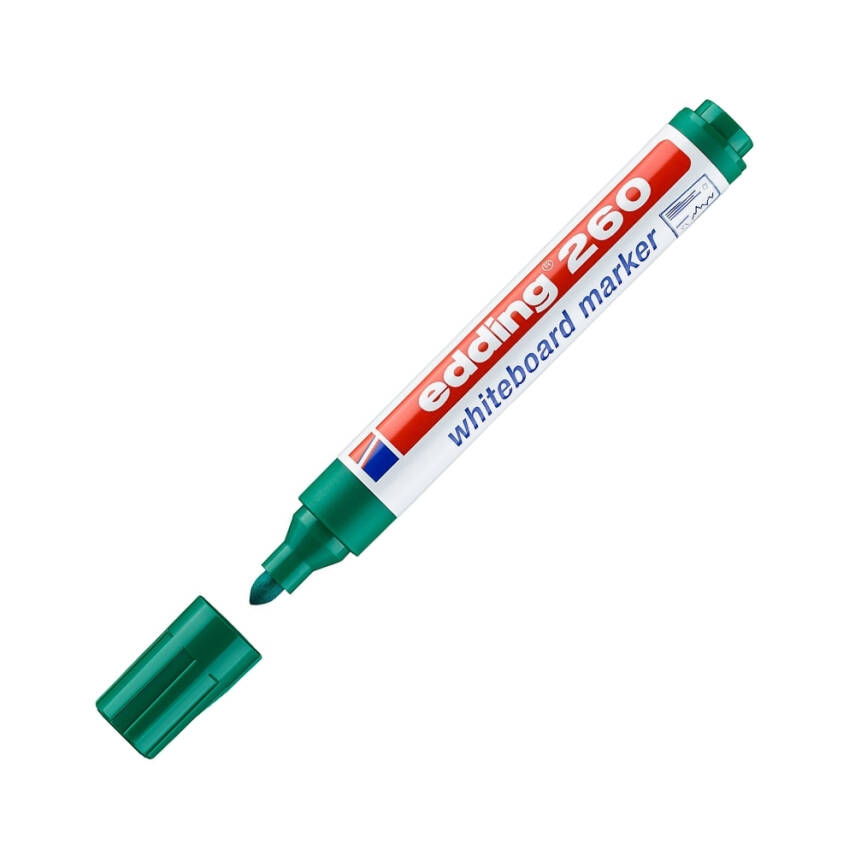 Edding Beyaz Tahta Kalemi E-260, 1.5-3 mm, Yuvarlak Uçlu, Yeşil - 1