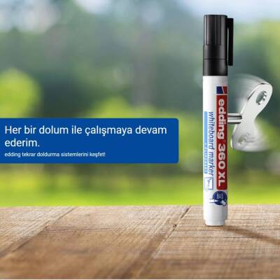 Edding E-360XL Cap-Off Tahta Kalemi, 1.5-3 mm, Doldurulabilir, Kırmızı - 5