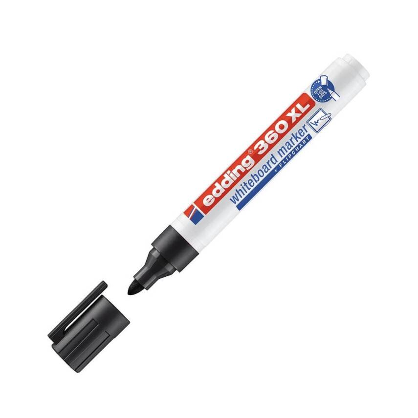 Edding E-360 XL Cap-Off Tahta Kalemi, 1.5-3 mm, Doldurulabilir, Siyah - 1
