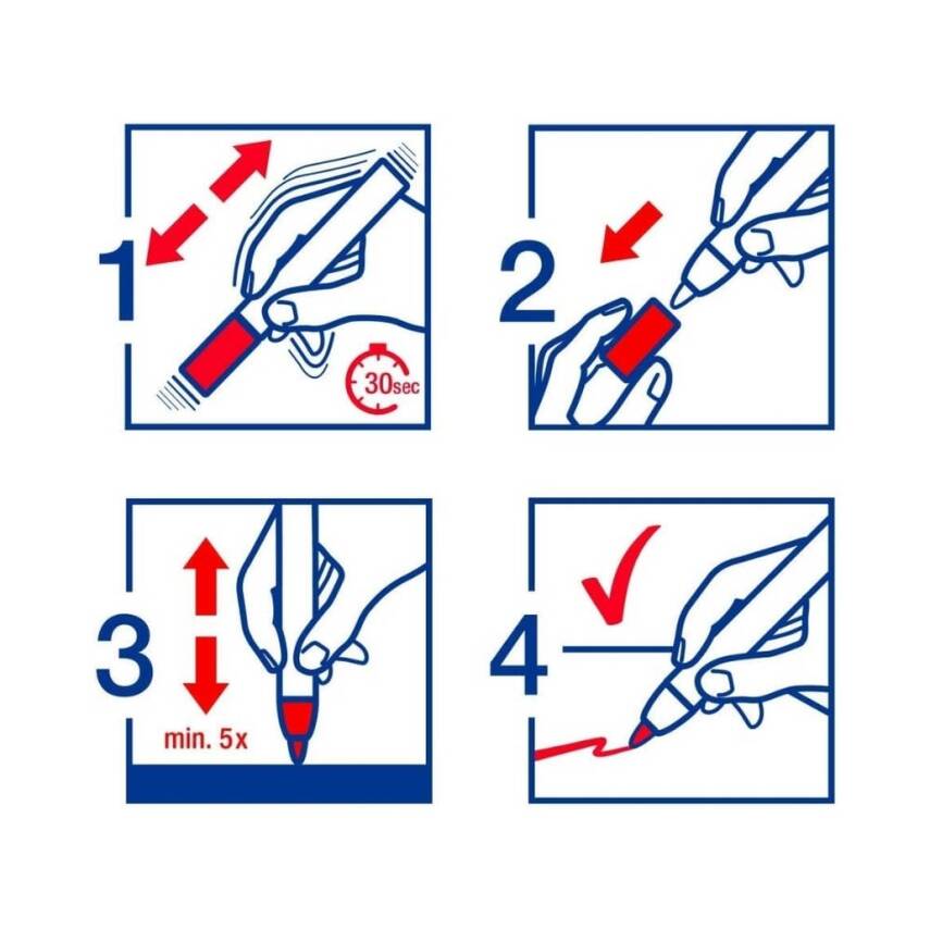 Edding E-725 Beyaz Tahta Kalemi, 2-5 mm, Fosforlu Mavi - 4
