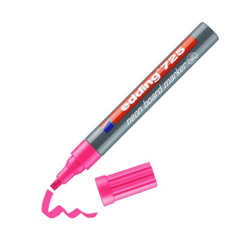 Edding E-725 Beyaz Tahta Kalemi, Fosforlu Pembe, Kolay Kullanım,2-5mm - 2