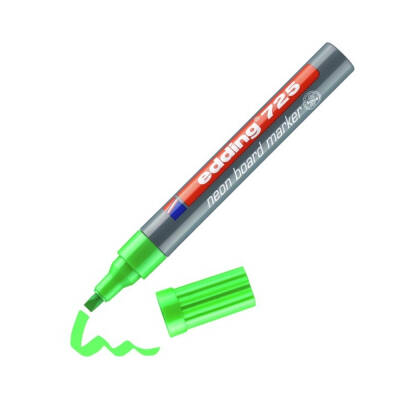 Edding E-725 Beyaz Tahta Kalemi, Fosforlu Yeşil, Kolay Kullanım,2-5mm - 2