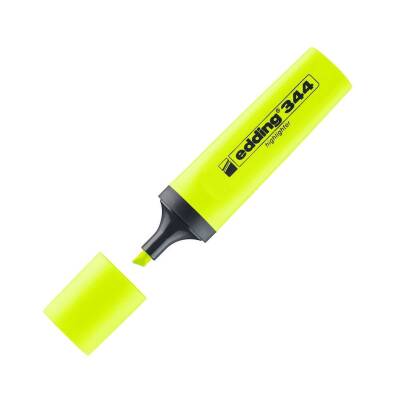 Edding E-344 Fosforlu Kalem, 2-5 mm, Kesik Uçlu, Doldurulabilir, Sarı - Edding