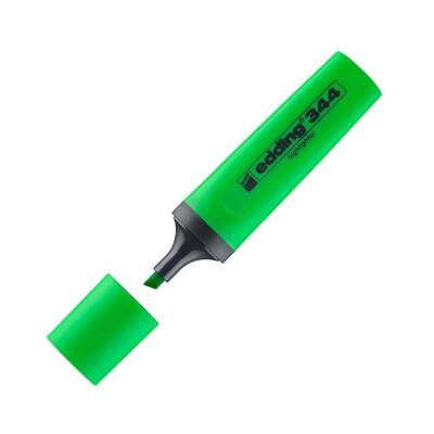 Edding E-344 Fosforlu Kalem, 2-5 mm, Kesik Uç, Doldurulabilir, Yeşil - Edding