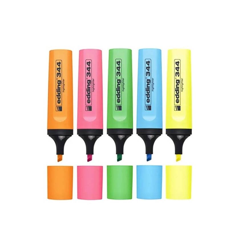 Edding E-344 Fosforlu Kalem Seti, 5'li, 2-5 mm, Su Bazlı Mürekkep - 2