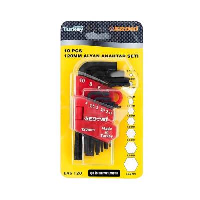 Edoni 10'lu Alyan Anahtar Takımı, Döküm, Siyah Renk, Dayanıklı Yapı - Edoni