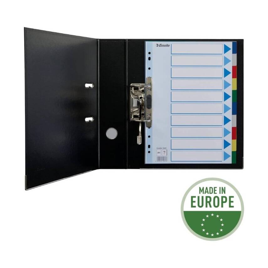 Esselte A4 Separatör, 10 Renkli, 115 Mikron PP, Düzenli Arşivleme İçin - 6