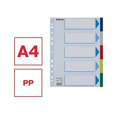 Esselte A4 Separatör, 5 Renkli, 115 Mikron PP, Düzenli Arşivleme İçin - 2