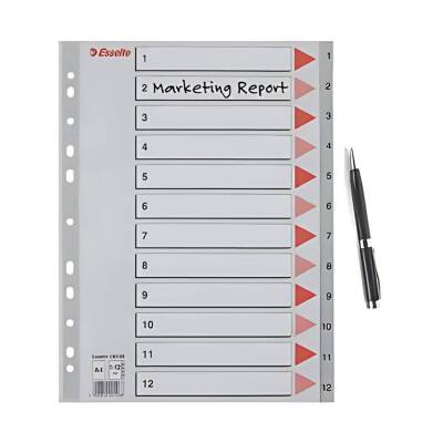Esselte A4 Separatör, 1-12 Rakamlı, 115 Mikron PP, Düzenli Arşivleme - 5