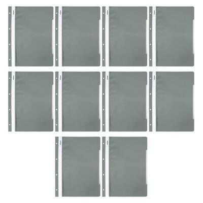 Esselte Telli Dosya, 10 Adet, 50'li Paket, A4, 4 Delikli, Gri - 2