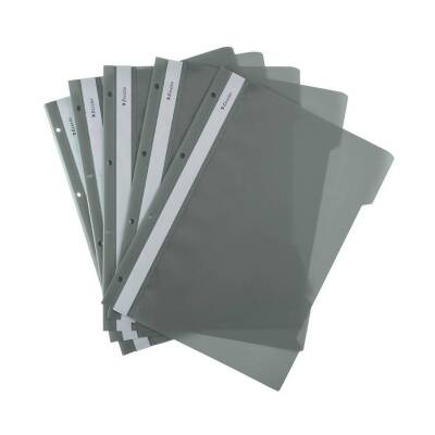 Esselte Telli Dosya, 10 Adet, 50'li Paket, A4, 4 Delikli, Gri - 5