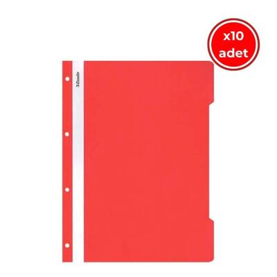 Esselte Telli Dosya, 10 Adet, 50'li Paket, A4, 4 Delikli, Kırmızı - Esselte