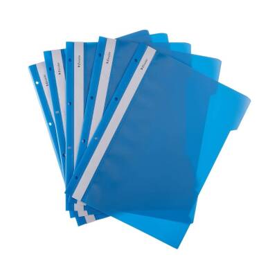 Esselte Telli Dosya, 10 Adet, 50'li Paket, A4, 4 Delikli, Mavi - 7