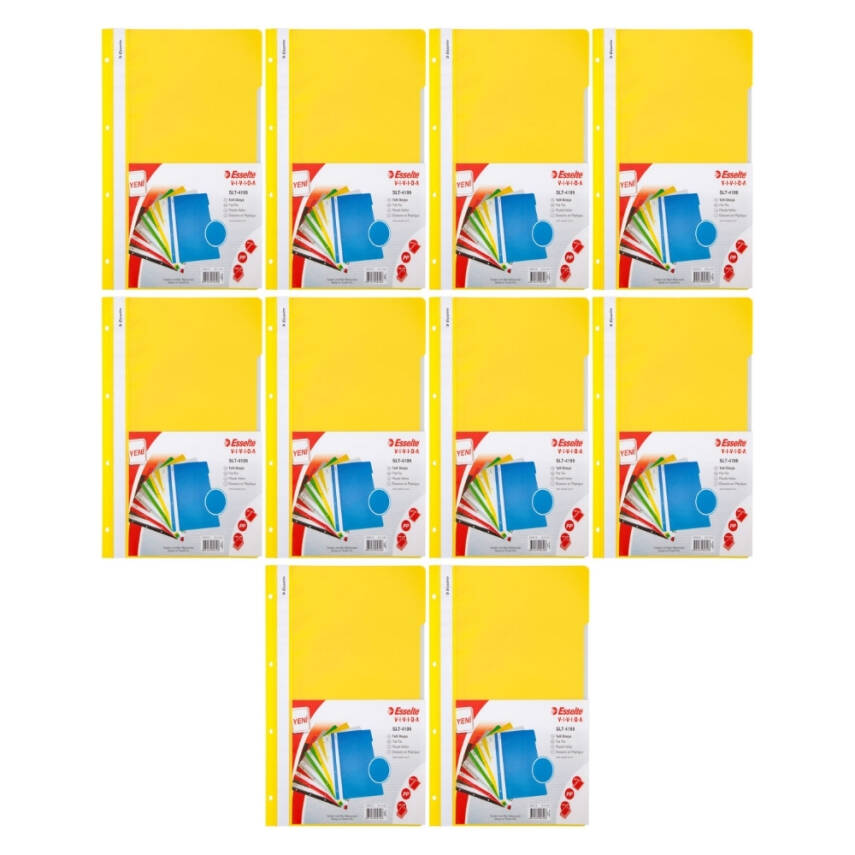 Esselte Telli Dosya, 10 Adet, 50'li Paket, A4, 4 Delikli, Sarı - 2