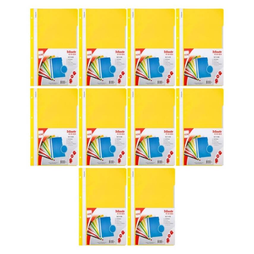 Esselte Telli Dosya, 10 Adet, 50'li Paket, A4, 4 Delikli, Sarı - 2