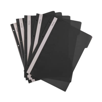 Esselte Telli Dosya, 10 Adet, 50'li Paket, A4, 4 Delikli, Siyah - 8
