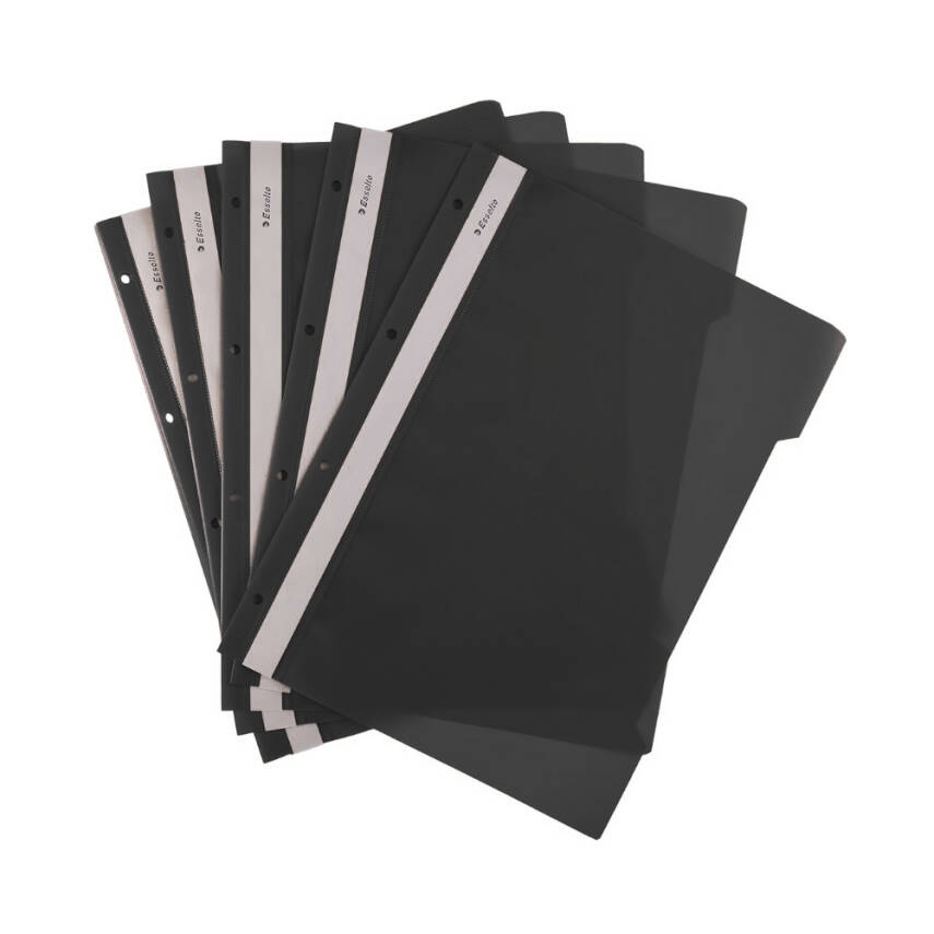 Esselte Telli Dosya, 10 Adet, 50'li Paket, A4, 4 Delikli, Siyah - 8