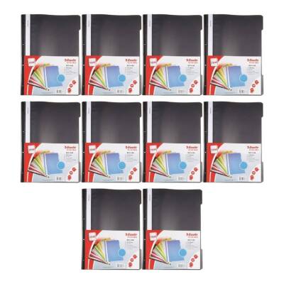 Esselte Telli Dosya, 10 Adet, 50'li Paket, A4, 4 Delikli, Siyah - 2