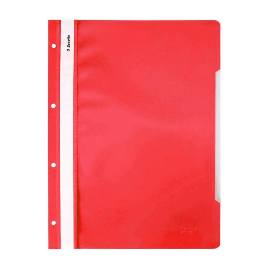 Esselte Telli Dosya, 50'li Paket, A4 Boyut, 4 Delikli Yapı, Kırmızı - 2