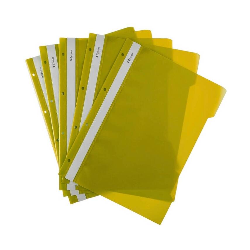 Esselte Telli Dosya, 50'li Paket, A4 Boyut, 4 Delikli Yapı, Sarı - 2