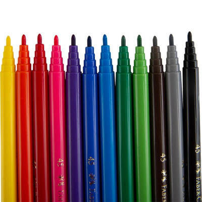 Faber Castell Keçeli Kalem, 12 Renk, Su Bazlı, Canlı Renkler - 2