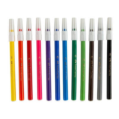 Faber Castell Keçeli Kalem, 12 Renk, Su Bazlı, Canlı Renkler - 3