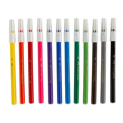 Faber Castell Keçeli Kalem, 12 Renk, Su Bazlı, Canlı Renkler - 3
