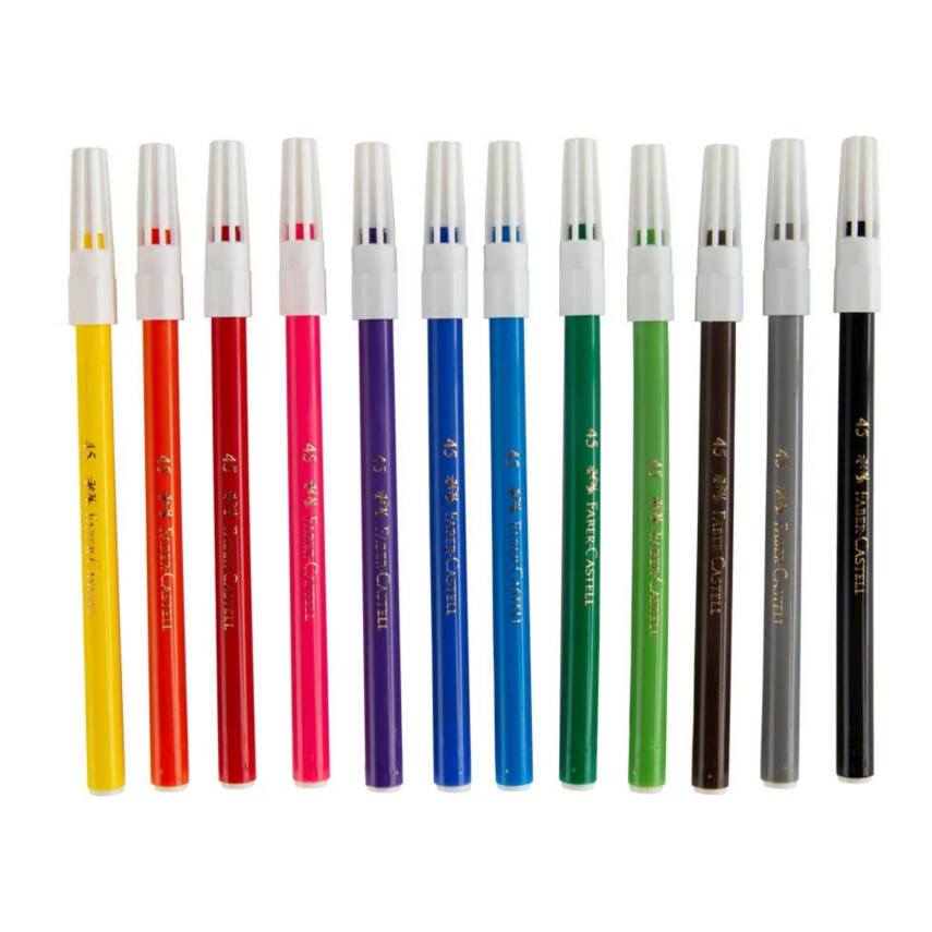 Faber Castell Keçeli Kalem, 12 Renk, Su Bazlı, Canlı Renkler - 3