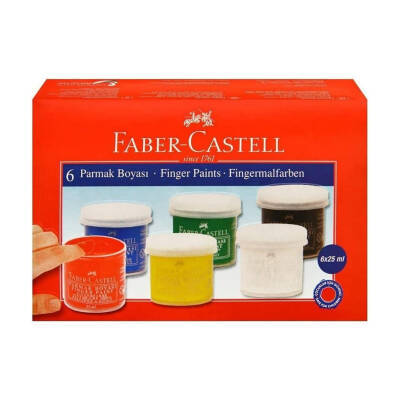 Faber Castell Parmak Boyası, 25ml x 6 Renk, Yüksek Kaliteli - 1