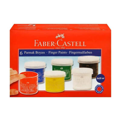 Faber Castell Parmak Boyası, 25ml x 6 Renk, Yüksek Kaliteli - Faber Castell