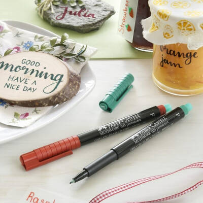 Faber Castell Permanent Kalem, M Boy, Solmayan Mürekkep, Kırmızı - 5