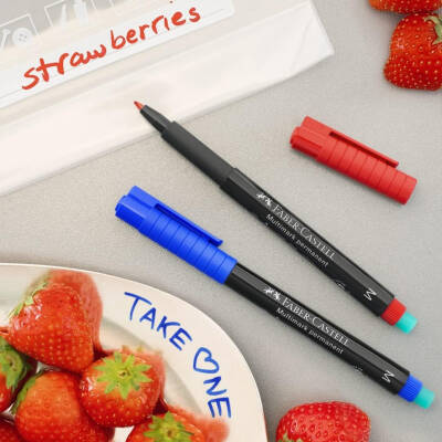 Faber Castell Permanent Kalem, M Boy, Solmayan Mürekkep, Kırmızı - 4